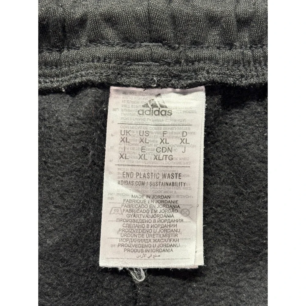 Adidas Mens Essentials 3-Stripes Fleece Pants Black White IC4472 XL